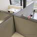 Teknion Grey System Furniture Cubicle Workstation, White Surface